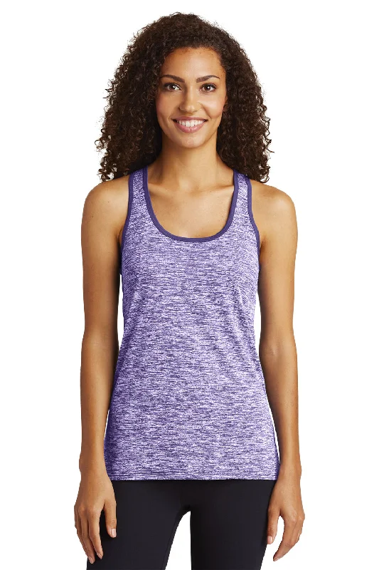 Sport-Tek Womens Electric Heather Moisture Wicking Tank Top - Purple Electric/Purple flowy tank top