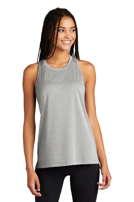 Sport-Tek Womens Endeavor Moisture Wicking Tank Top - Heather Light Grey/Light Grey print tank top