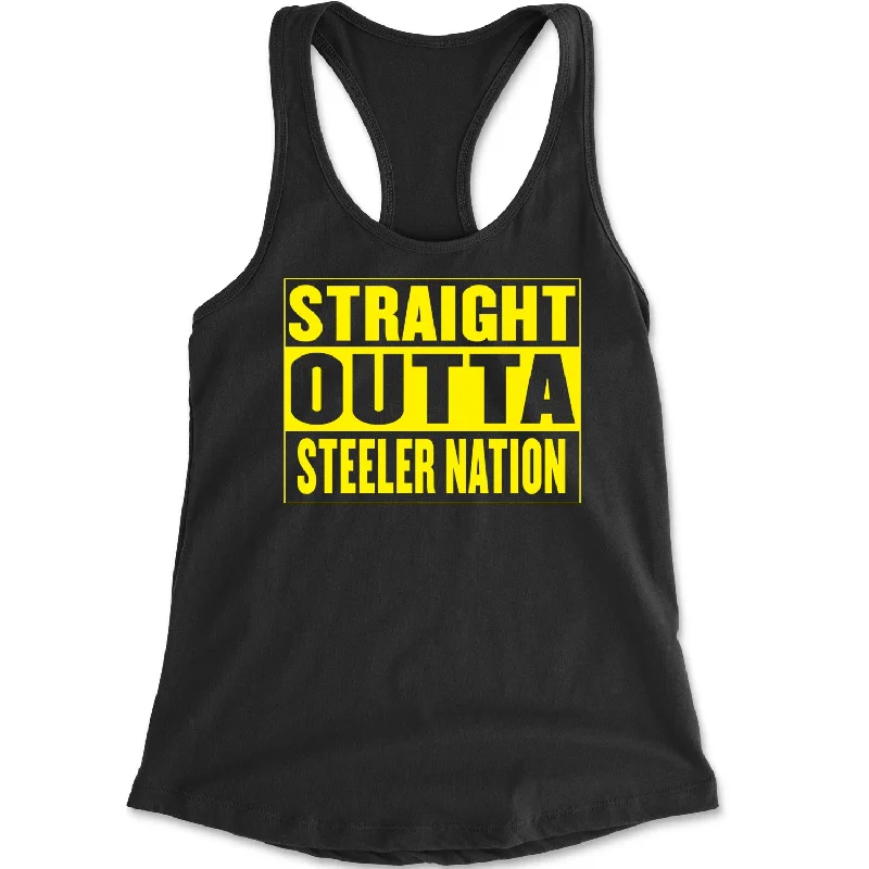 Straight Outta Steeler Nation Football  Racerback Tank Top for Women strapless tank top