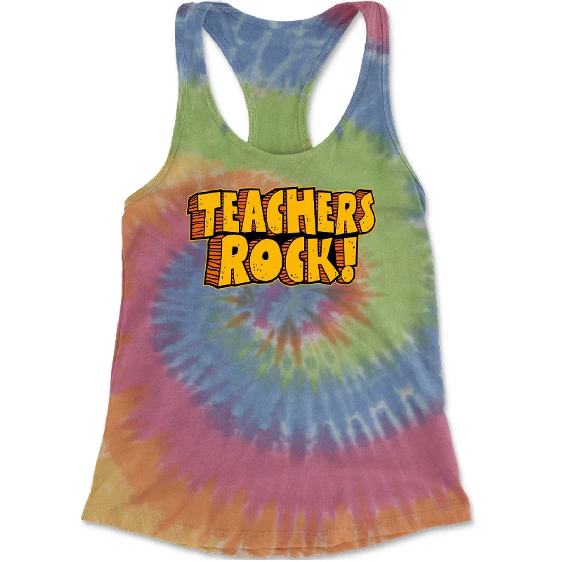 Teachers Rock Retro Racerback Tank Top for Women basic tank top