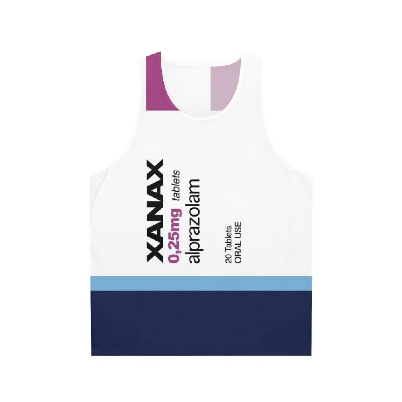 Unisex 'Xanax' Sarcastic Humor Tank Top cold shoulder tank