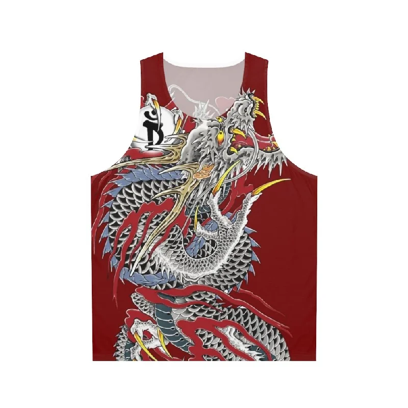 Unisex Yakuza Dragon Tattoo Graphic Tank Top for Men and Women lace tank top