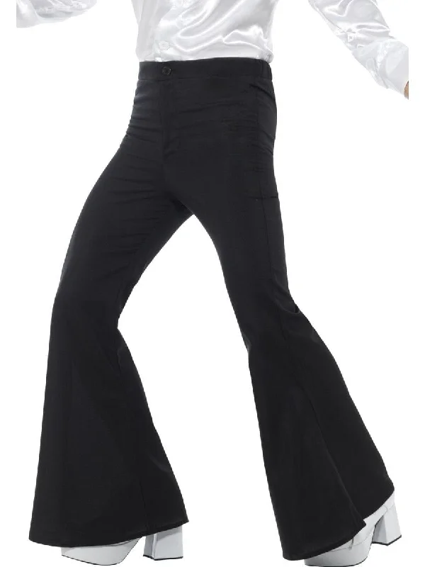 Disco 60s 70s Black Flares Retro Bell Bottoms Flared Trousers Trousers stylish elegant