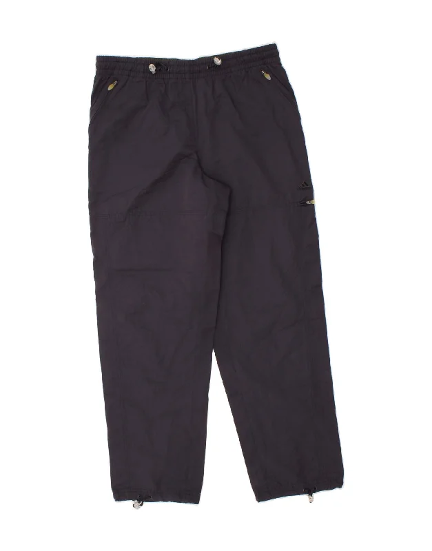 ADIDAS Womens Joggers Cargo Trousers UK 16 Large W34 L30 Navy Blue Cotton Trousers fashionable chic