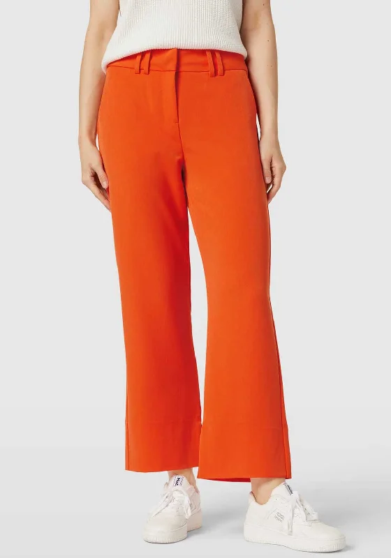 B.Young Wide Leg Slit Cut Trousers, Orange Trousers Hiking Durable