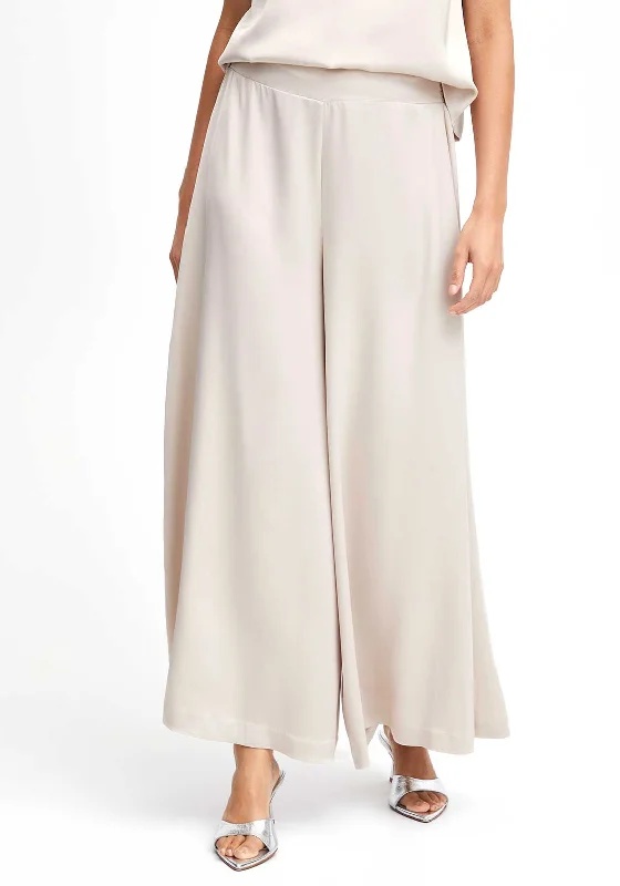 B.Young Esto Satin Culotte Trousers, Sand Trousers luxurious high-end