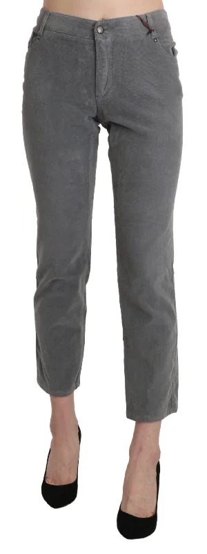 Ermanno Scervino Chic Gray Mid Waist Cropped Trousers Trousers stylish modern