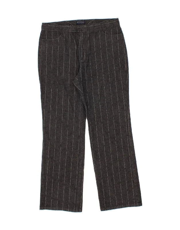 DOCKERS Womens Bootcut Casual Trousers US 14 XL W34 L29 Grey Pinstripe Trousers Recommended Stylist