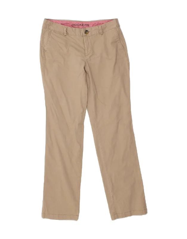 DOCKERS Womens Straight Chino Trousers US 10 Large W32 L32 Beige Cotton Trousers cozy comfortable