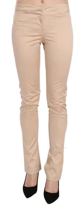 Just Cavalli Elegant Cream Low Waist Skinny Trousers Trousers Travel Practical