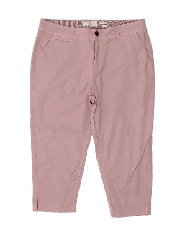 FAT FACE Womens Farnham Slim Cropped Trousers UK 14 Large W34 L20 Pink Trousers Brand Named