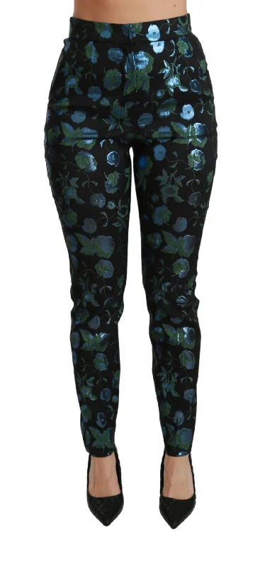 Dolce & Gabbana Floral High Waist Skinny Trousers Trousers Print Floral