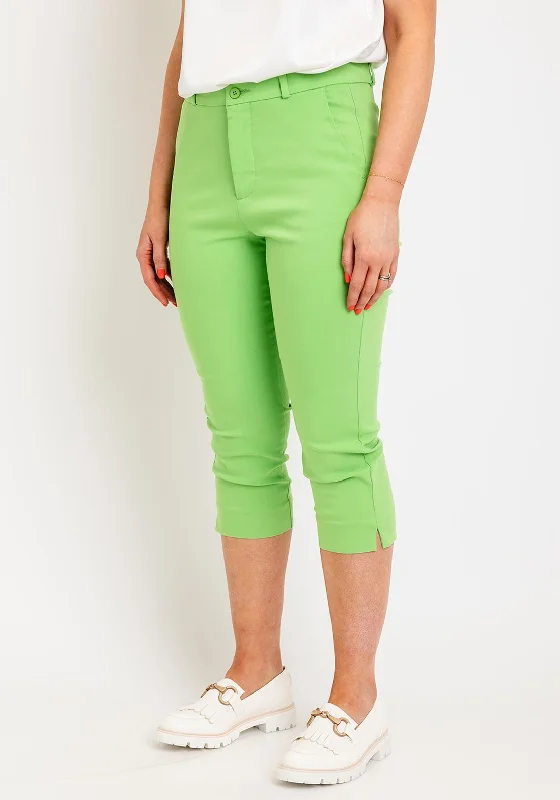 Freequent Solve Slim Leg Capri Trousers, Bud Green Trousers Formal Black