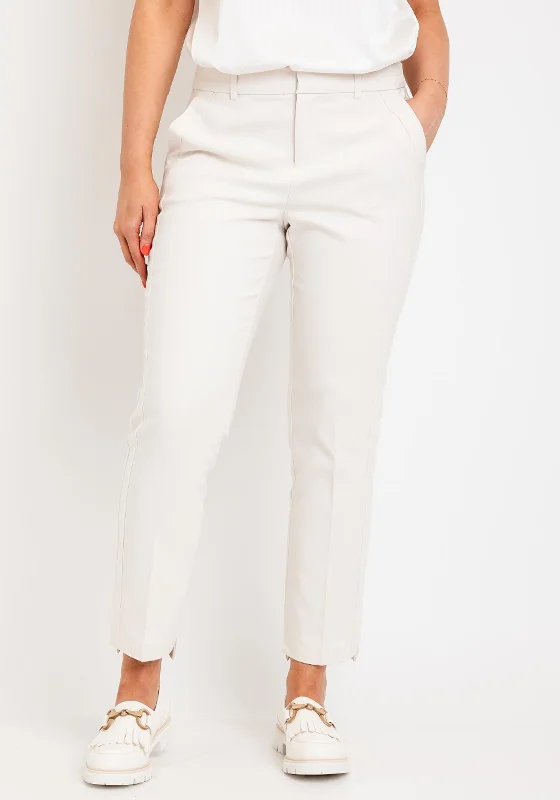 Fransa Tessa Straight Leg Trouser, Beige Trousers Essential Wardrobe