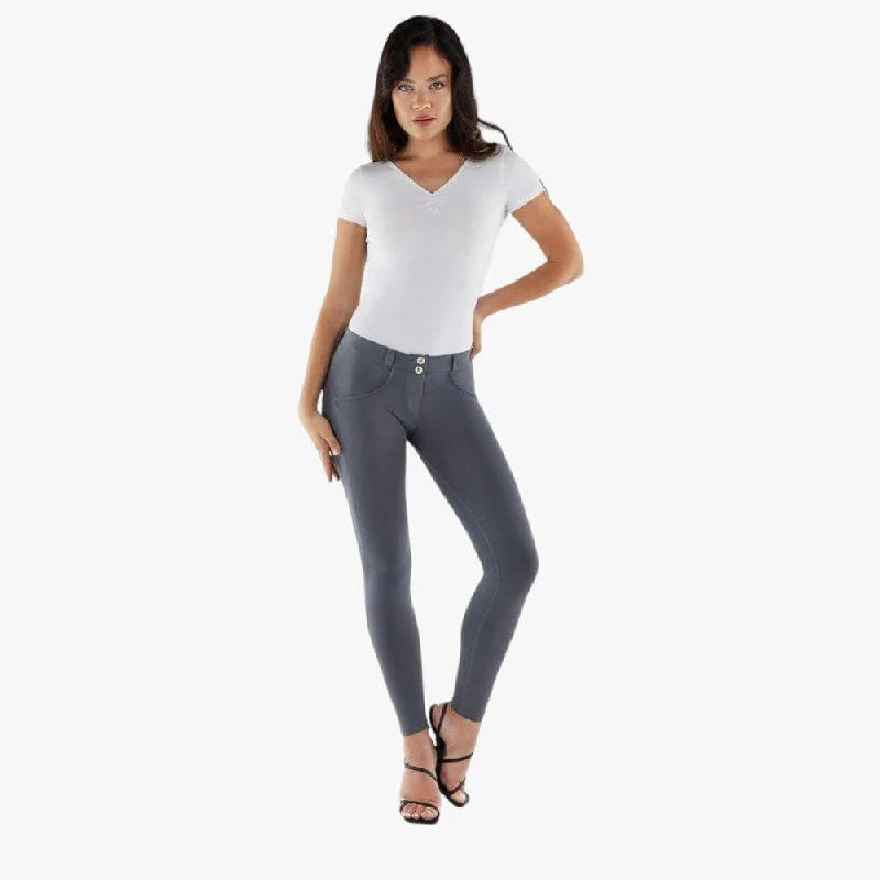 Freddy Wr.Up Skinny Push Up Organic Cotton Trousers With Regular Waist Pewter Trousers cozy soft