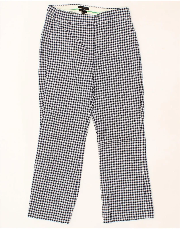 J. CREW Womens Hayden Chino Trousers US 2 XS W28 L26 Navy Blue Gingham Trousers Sale Discount