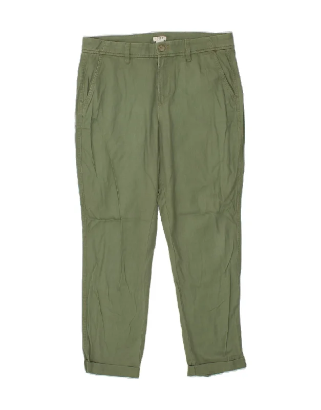 J. CREW Womens Slim Chino Trousers US 6 Medium W31 L26 Green Cotton Trousers Canvas Durable