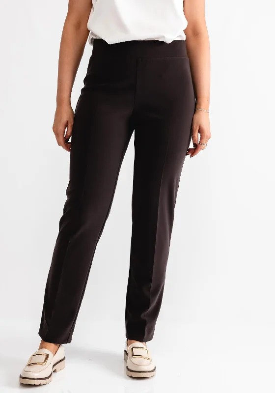 Joseph Ribkoff Straight Leg Trousers, Brown Trousers Harem Relaxed Fit