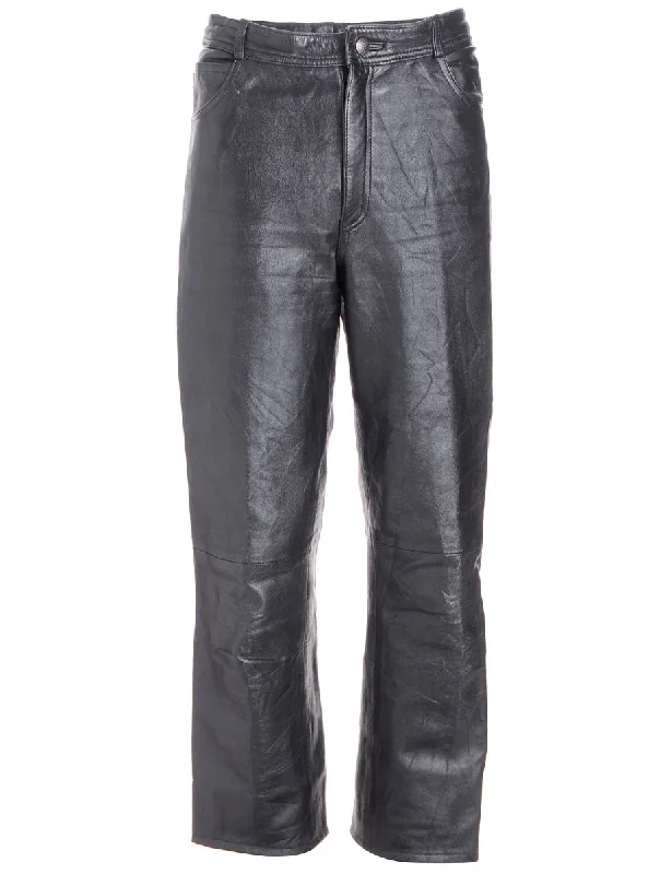 Label Bella Leather Cropped Trouser Trousers Essential Wardrobe