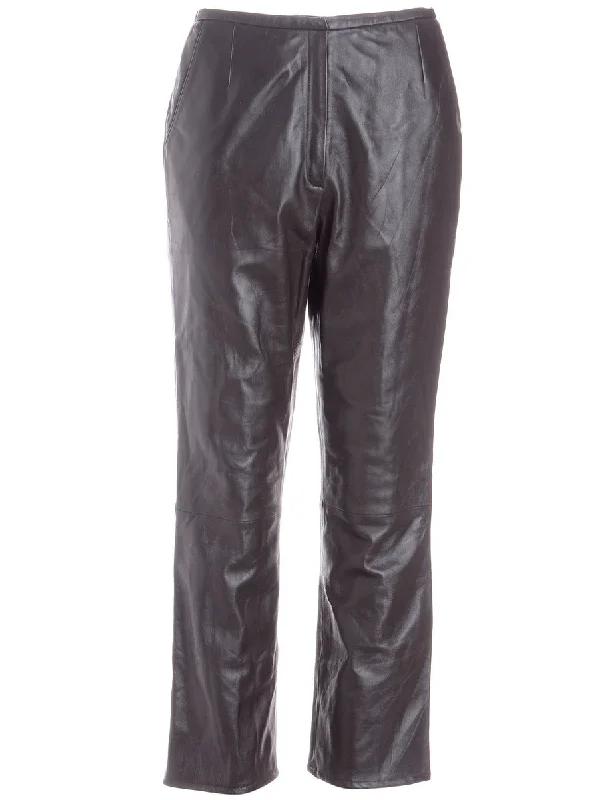 Label Bella Leather Cropped Trouser Trousers Evening Elegant