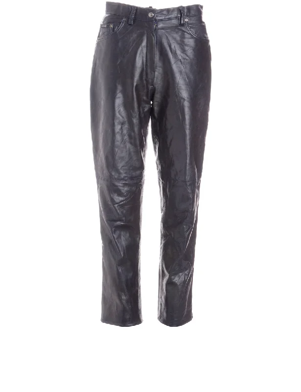 Label Bella Leather Cropped Trouser Trousers Leisure Comfortable