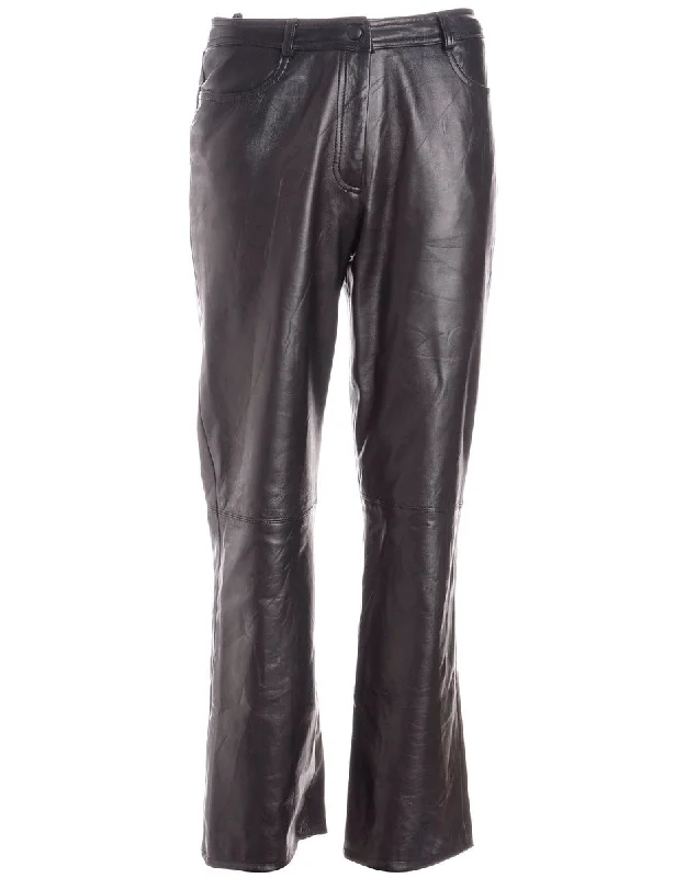 Label Bella Leather Cropped Trouser Trousers Business Professional