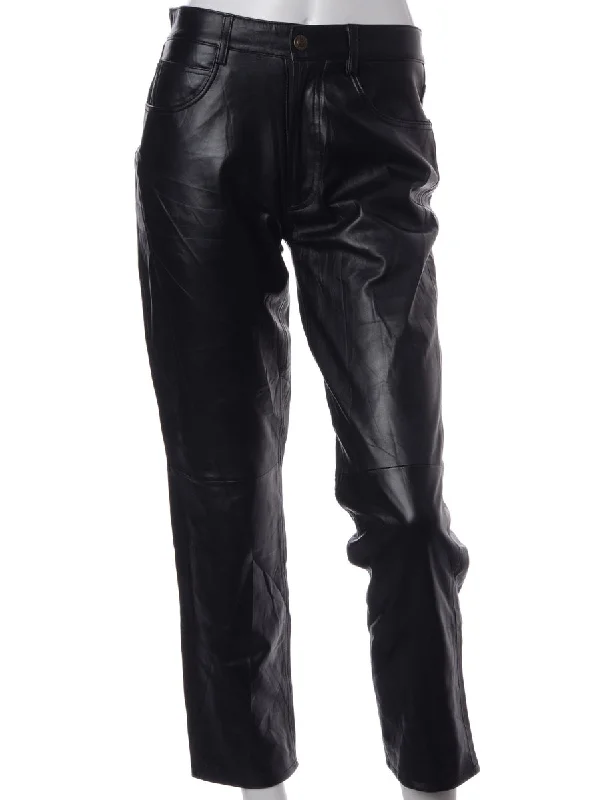 Label Bella Leather Cropped Trouser Trousers Sale Discount