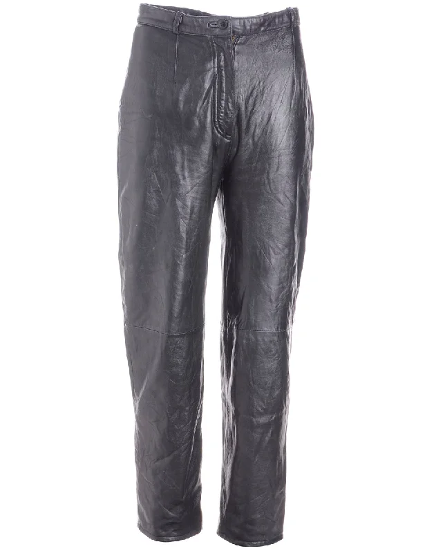 Label Bella Leather Cropped Trouser Trousers Seasonal Trendy