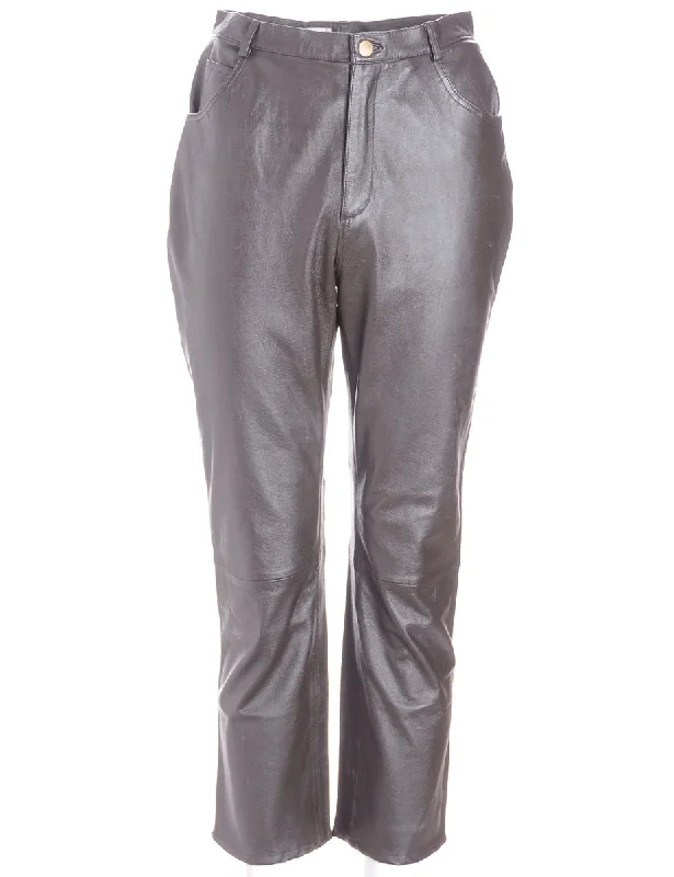 Label Bella Leather Cropped Trouser Trousers Summer Linen