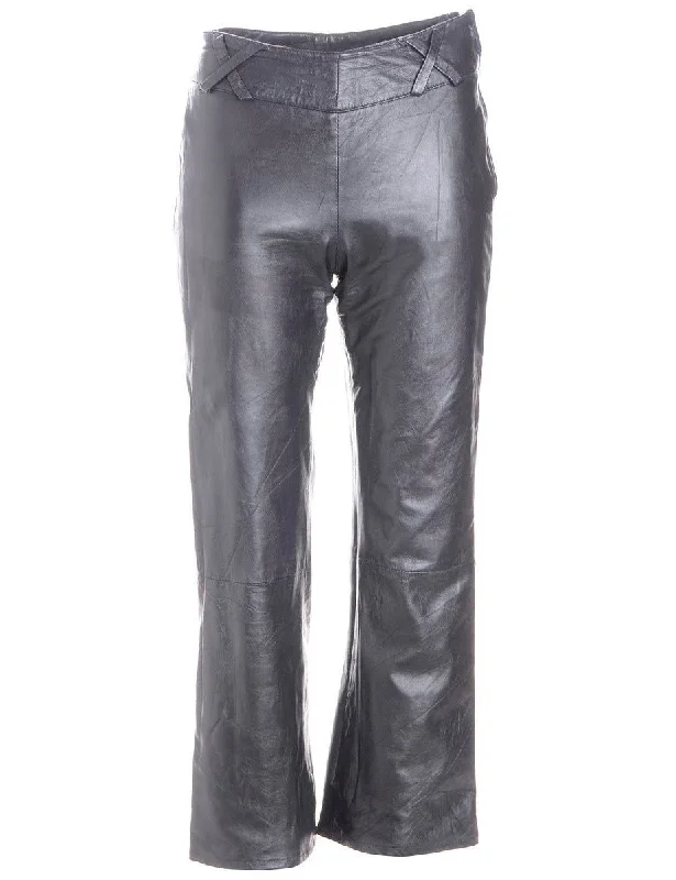 Label Bella Leather Cropped Trouser Trousers Timeless Classic