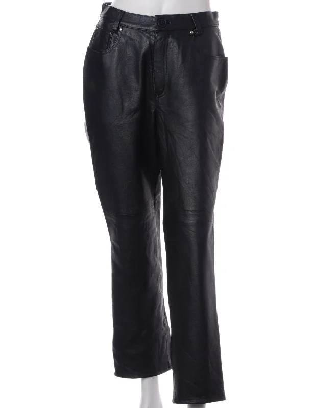 Label Bella Leather Cropped Trouser Trousers Timeless Classic