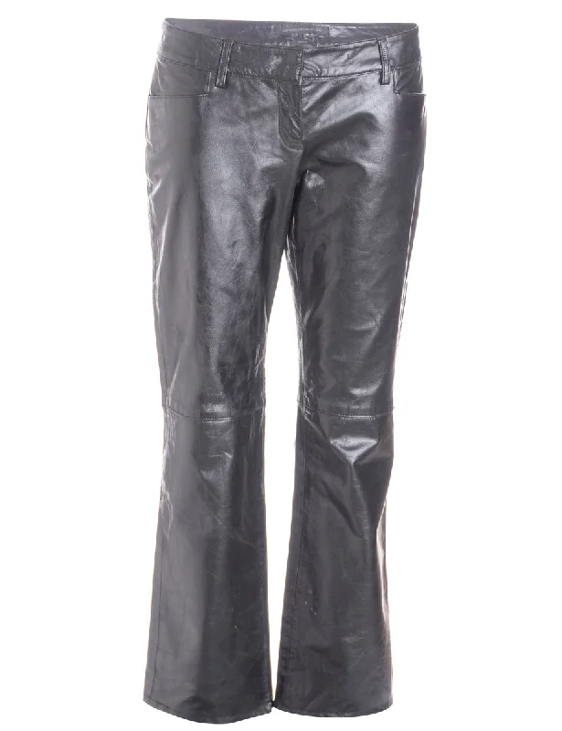 Label Bella Leather Cropped Trouser Trousers Vintage Classic