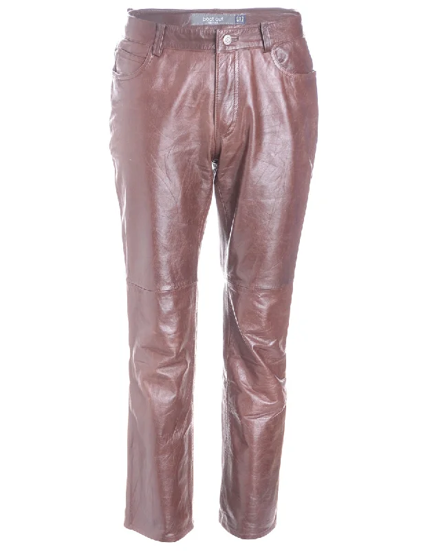 Label Bella Leather Cropped Trouser Trousers Designer Luxury