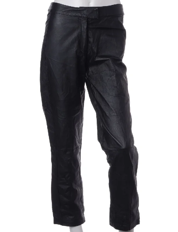 Label Bella Leather Cropped Trouser Trousers fashionable trendy