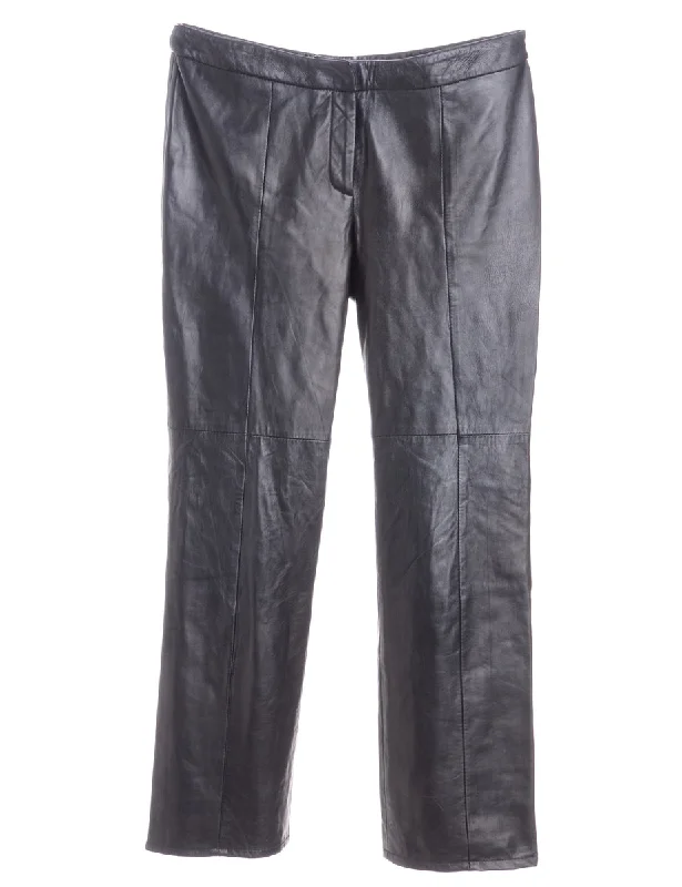 Label Bella Leather Cropped Trouser Trousers sophisticated sleek