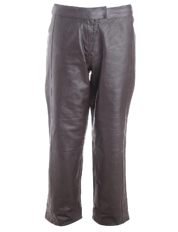 Label Bella Leather Cropped Trouser Trousers luxurious high-end