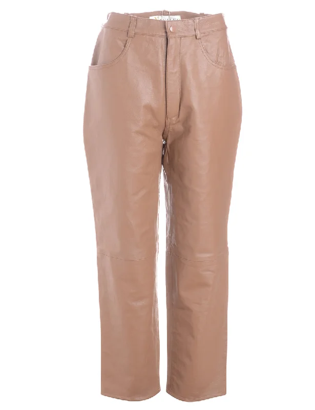 Label Bella Leather Cropped Trouser Chinos Cotton Straight Leg