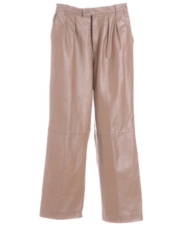 Label Bella Leather Cropped Trouser Trousers Palazzo Wide Leg