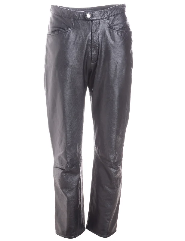 Label Bella Leather Cropped Trouser Trousers Tapered Slim Fit