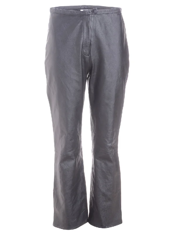 Label Bella Leather Cropped Trouser Trousers Low Rise Relaxed