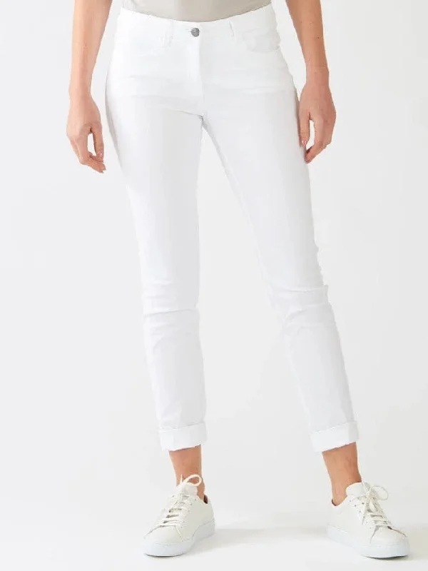 Luisa Cerano T Chino Trousers 698099/1883 White 100 Trousers Chinos Classic