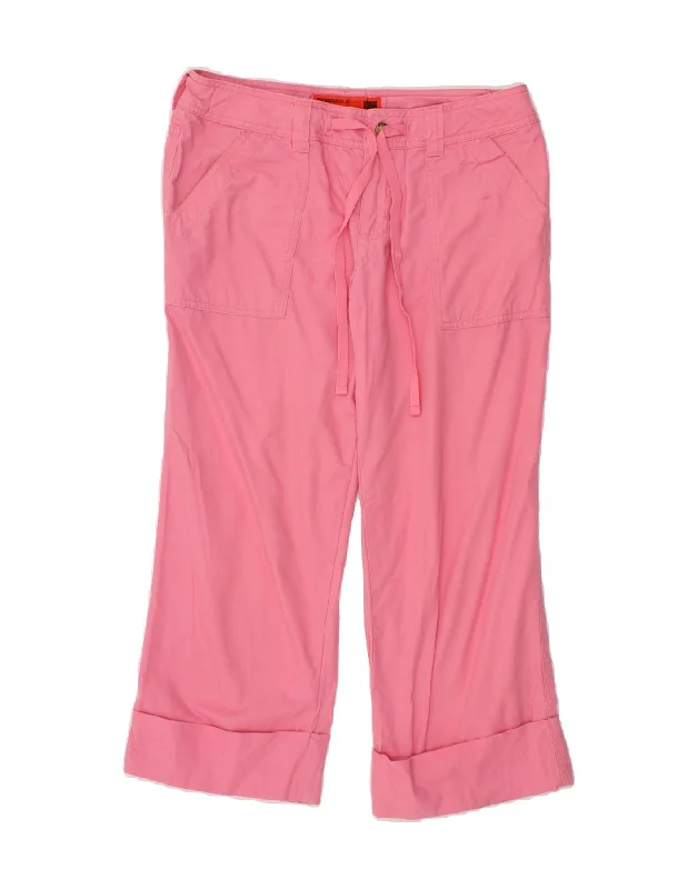 MOSSIMO Womens Straight Capri Trousers W30 L23 Pink Cotton Trousers Tapered Slim Fit