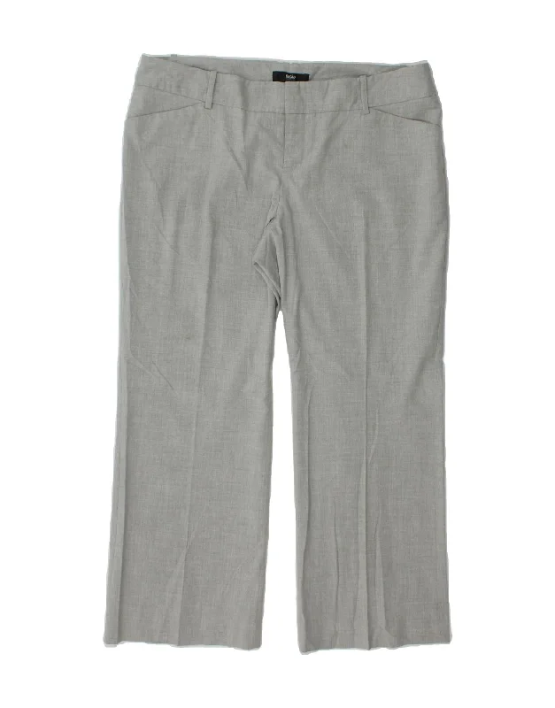 MOSSIMO Womens Straight Cropped Trousers US 14 XL W36 L26 Grey Polyester Trousers Leisure Comfortable