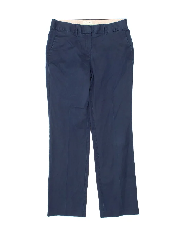 ORVIS Womens Straight Chino Trousers US 10 Large W32 L32 Navy Blue Cotton Trousers Prom Sequined