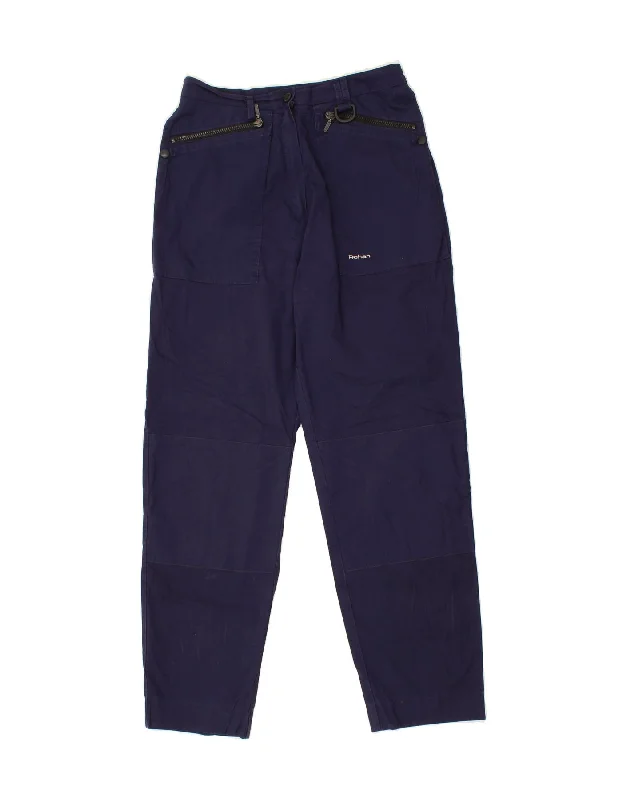 ROHAN Womens High Waist Cargo Trousers UK 12 Medium W28 L29  Navy Blue Trousers chic fashionable