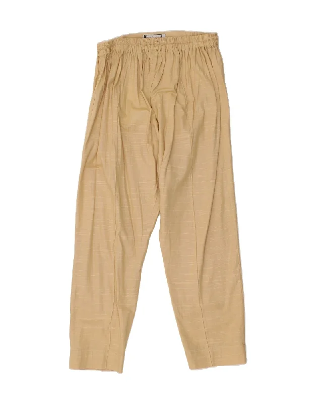 VINTAGE Womens High Waist Tapered Trousers Medium W30 L26 Beige Trousers Versatile Stylish